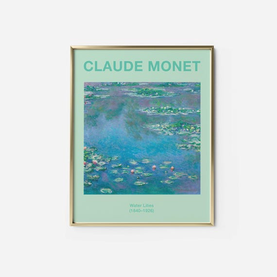 Monet Water Lilies Print Vintage Claude Wall Art Instant