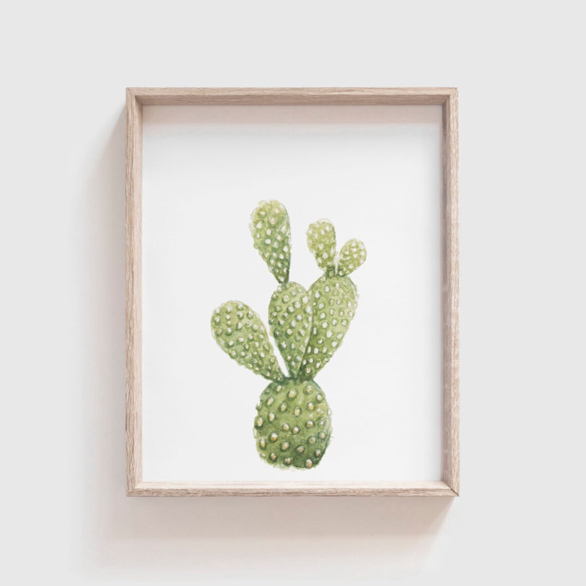 Prickly Pear Cactus Watercolor Art Print, Southwest