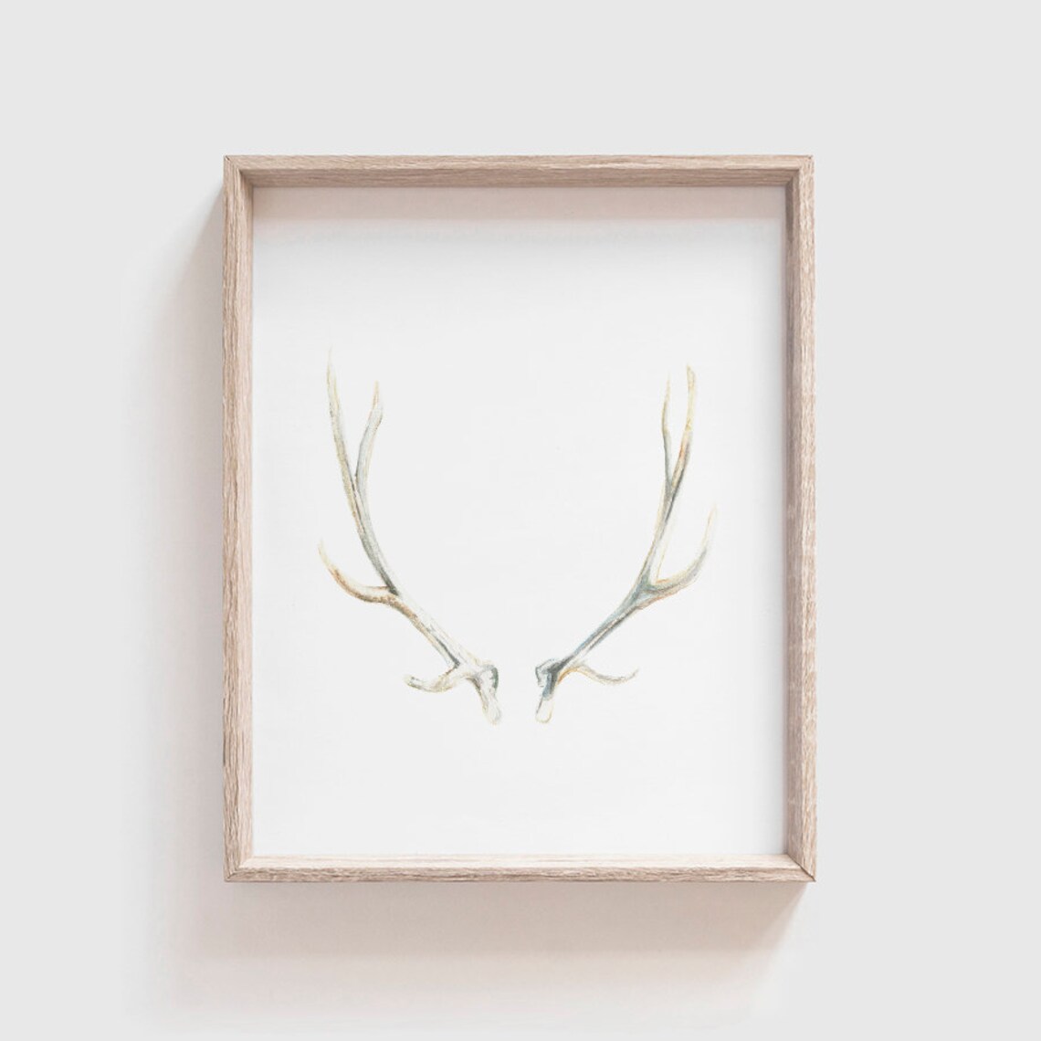 Antlers No 2 Watercolor Art Print, Southwestern
