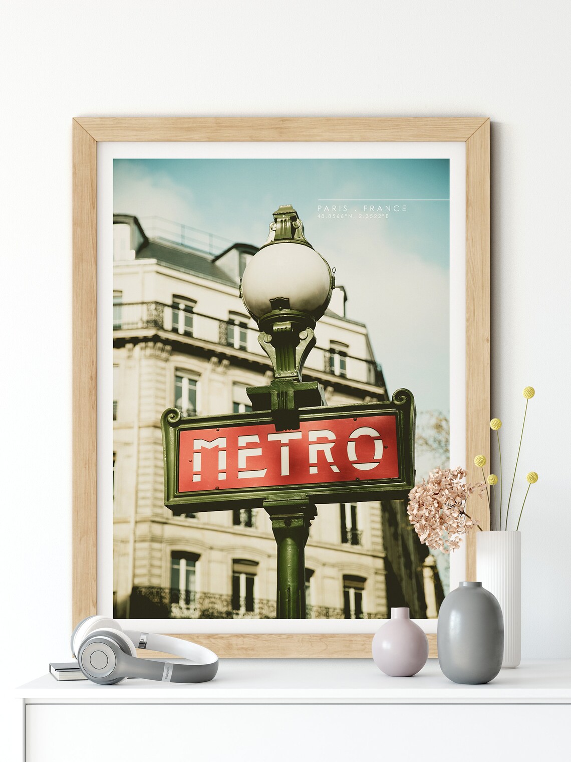 Paris France Vintage Metro Sign Art Nouveau Entrance Travel Poster - Image 2