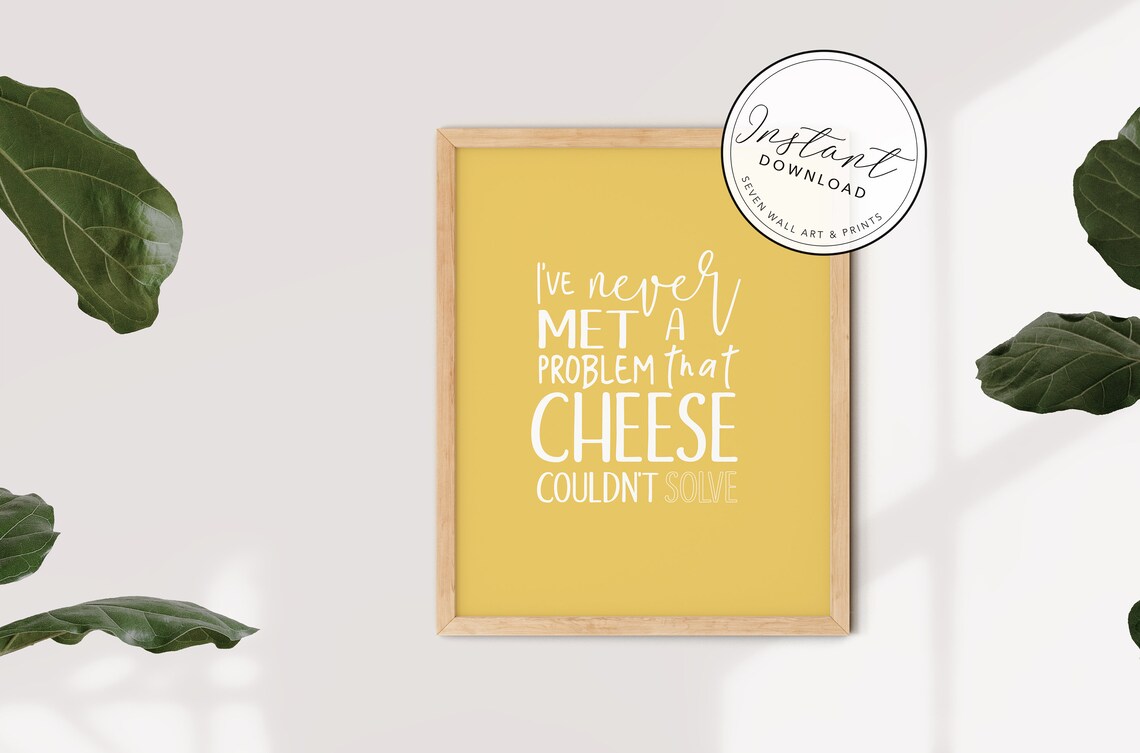 Love Cheese Typographic Kitchen Wall Art Print - Image 5