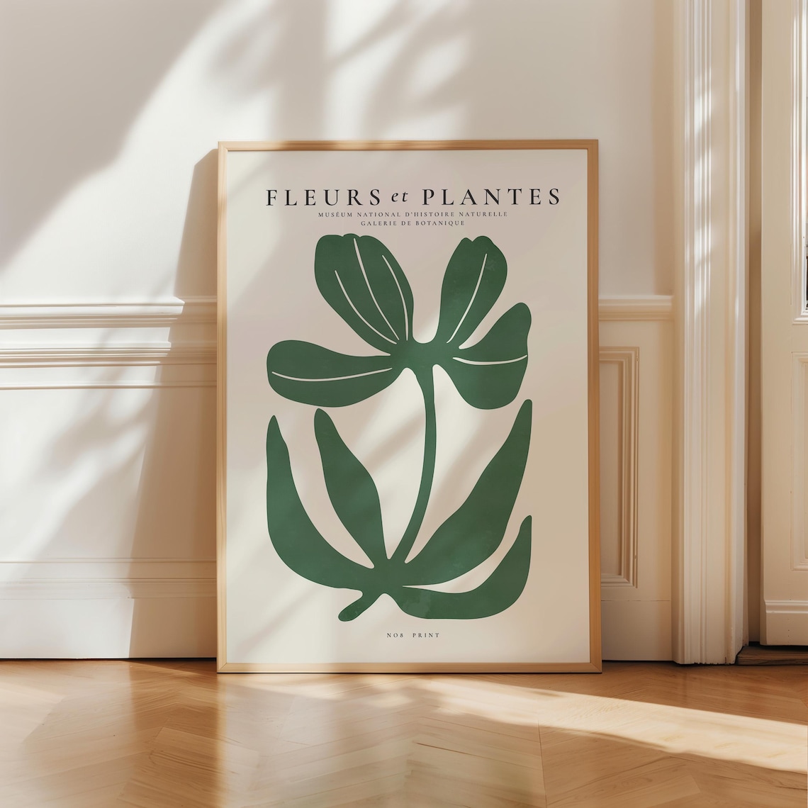 Fleurs et Plantes French Botanical Deep Green Leaves Wall Art Print