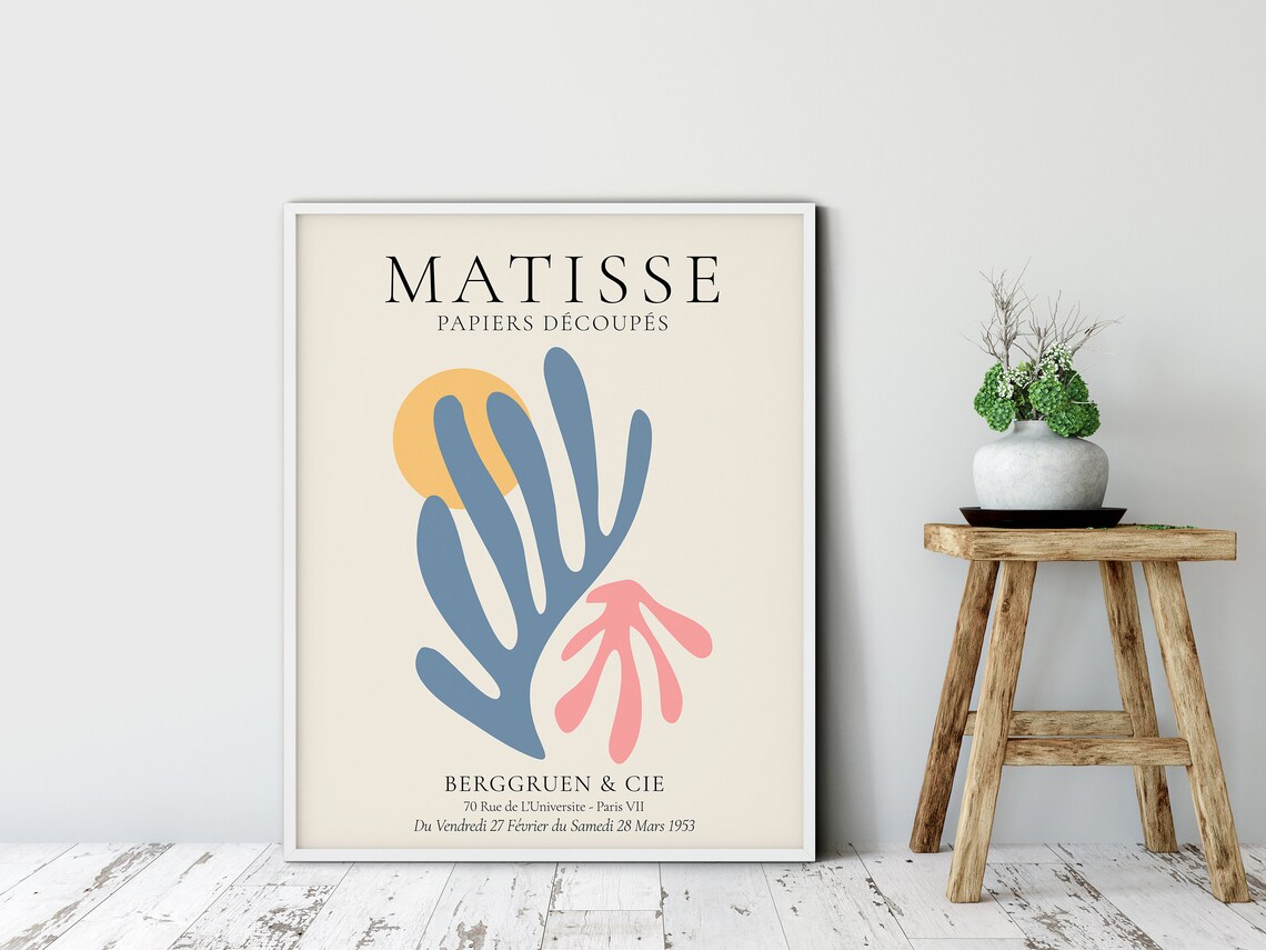 Matisse Papiers Decoupes Coral Cut Paper Shapes Mid Century Exhibition Poster - Image 5