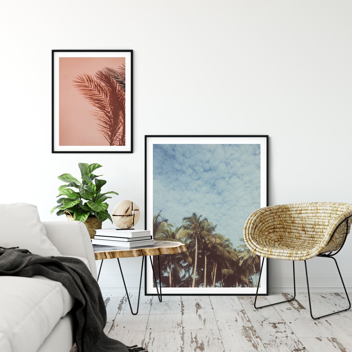 Palm Trees Vintage Blue Sky Tropical Photography Wall Art Poster - Image 5