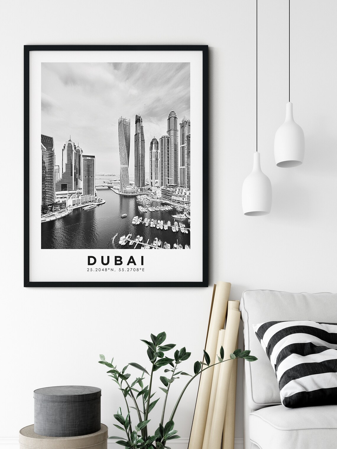 Dubai Skyline Travel Print Dubai Poster Trendy Travel Home Decor United Arab Emirates Travel Arabian Nights Uae Wall Art Gallery Poster - Image 3