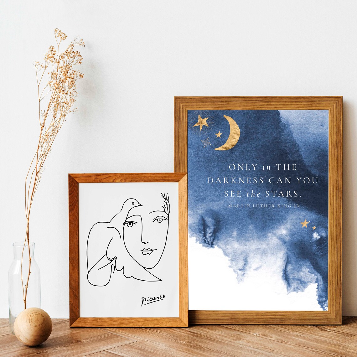 Martin Luther King Jr Darkness Stars Quote Navy Watercolor Poster - Image 2