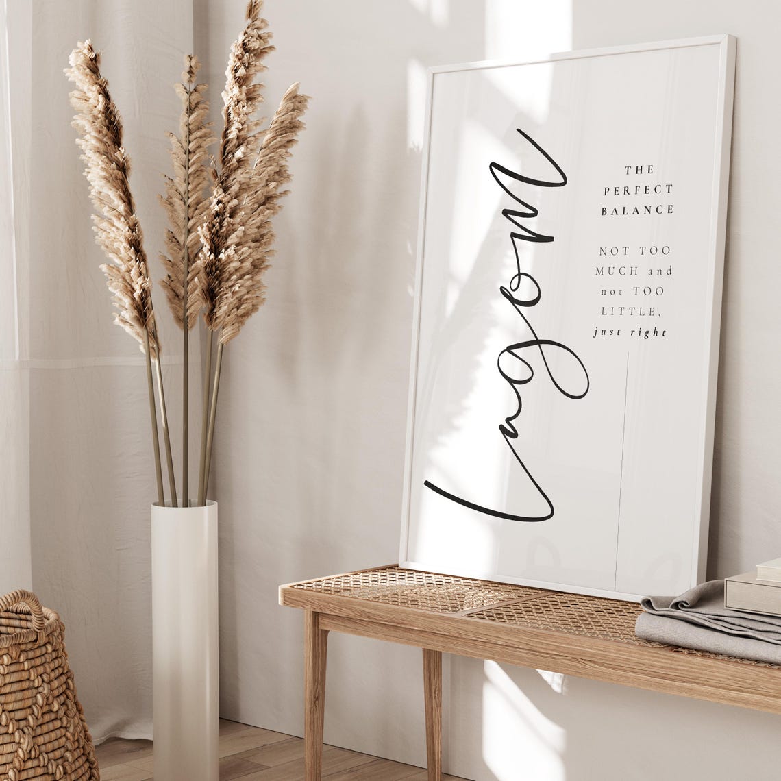 Lagom The Perfect Balance Swedish Word Script Minimal Quote Poster - Image 3