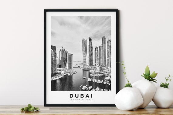 Dubai Skyline Travel Print Dubai Poster Trendy Travel Home Decor United Arab Emirates Travel Arabian Nights Uae Wall Art Gallery Poster