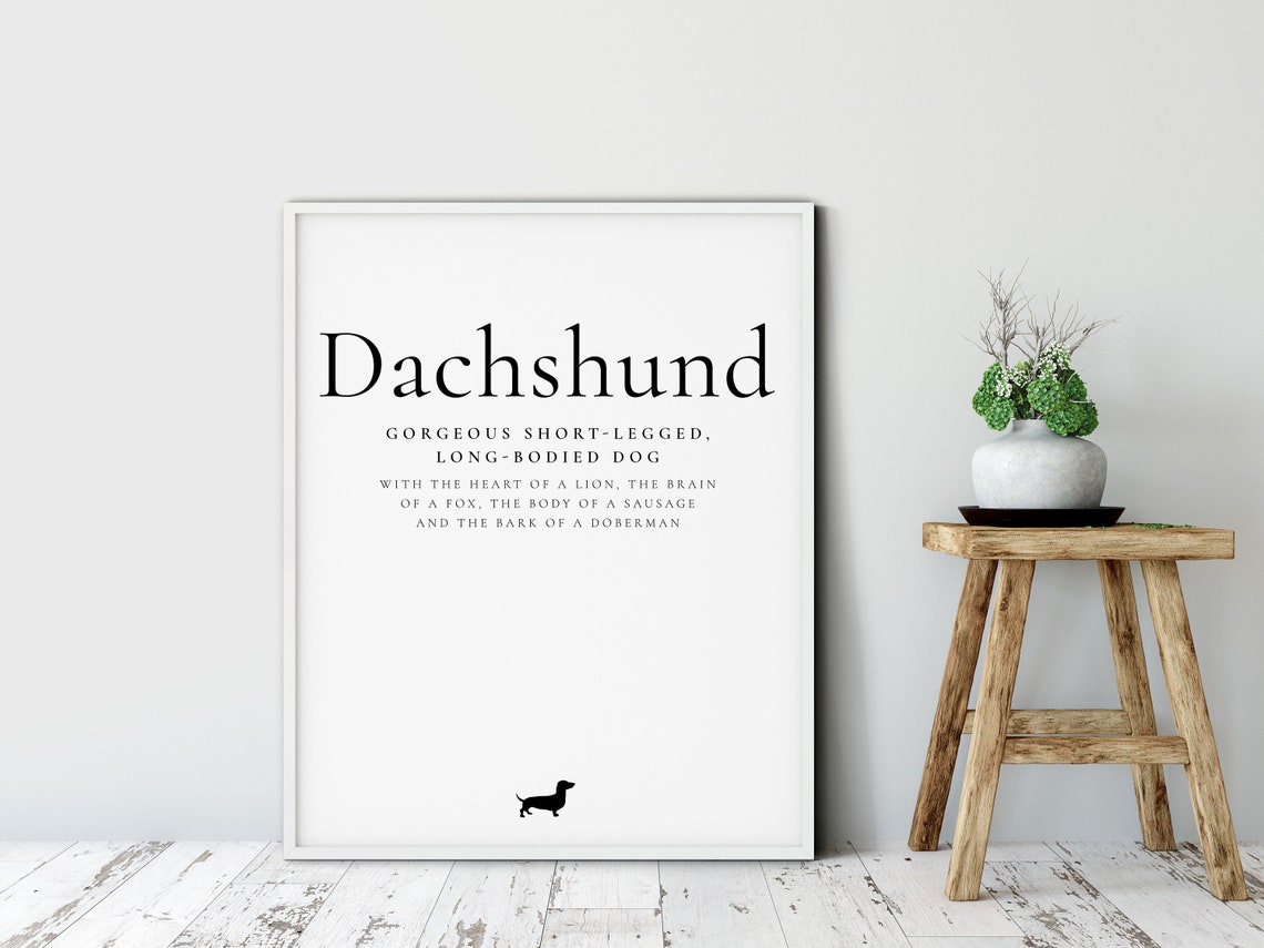 Dachshund Definition Funny Sausage Dog Quote Dog Lover Wall Poster