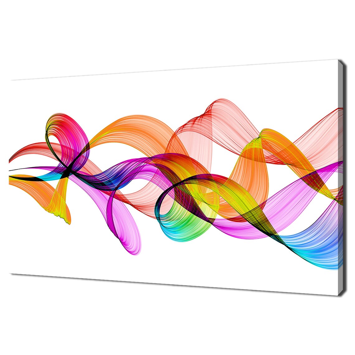Rainbow Abstract Twisted Waves Wall Art Print