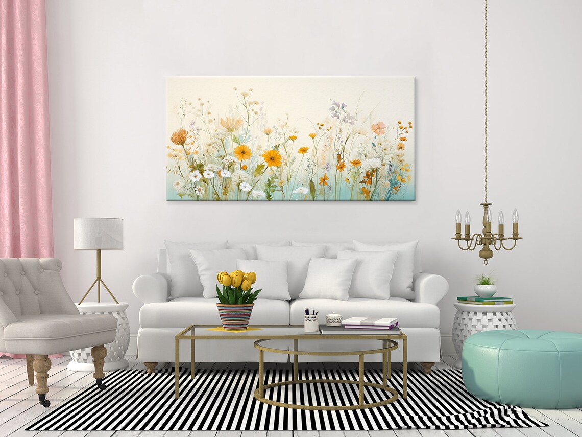 Spring Wildflowers Field Meadow Watercolor Art Print - Image 4