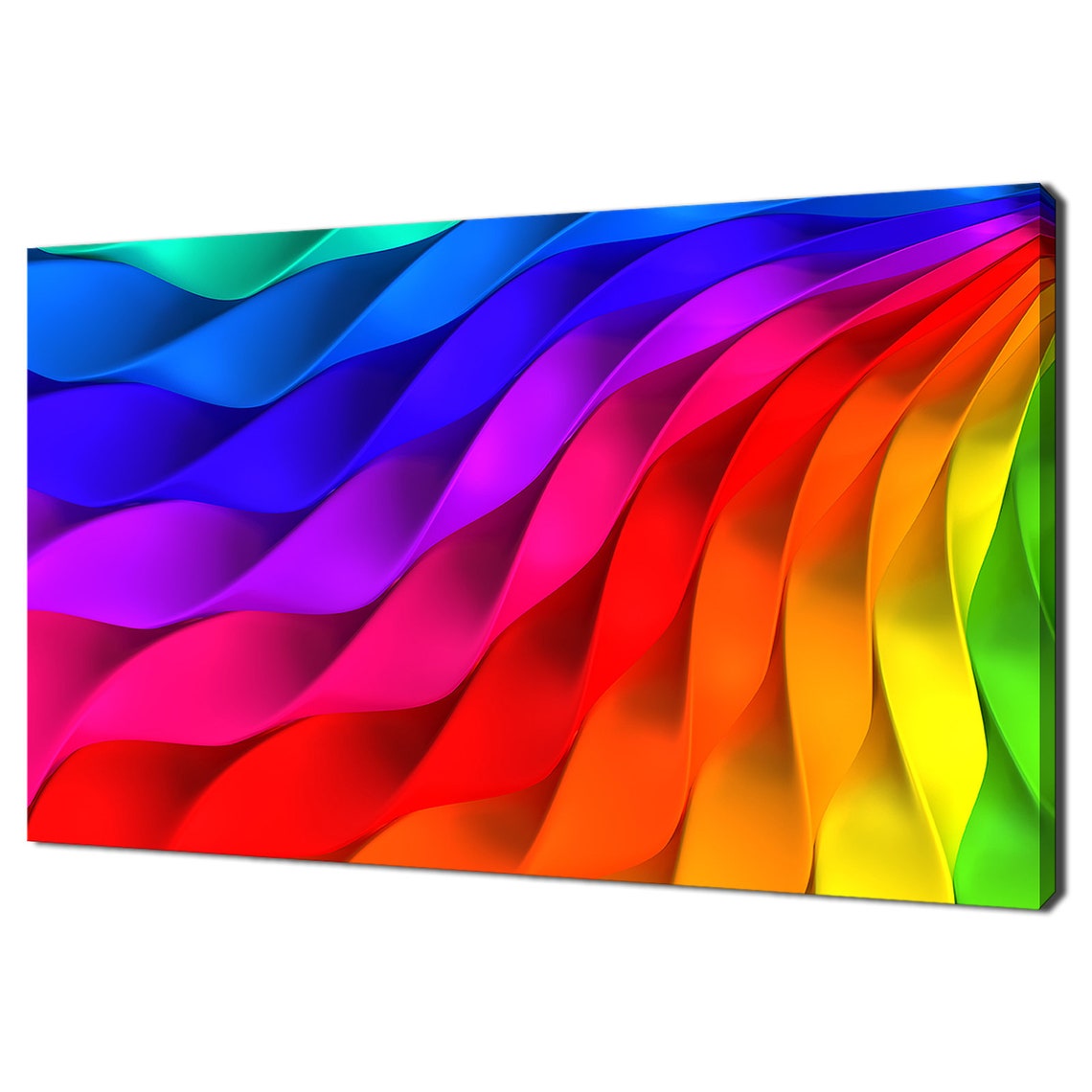 Rainbow Colourful Twisted Stripes Abstract Modern Design Home Decor Print Wall Art Picture Wall Hanging