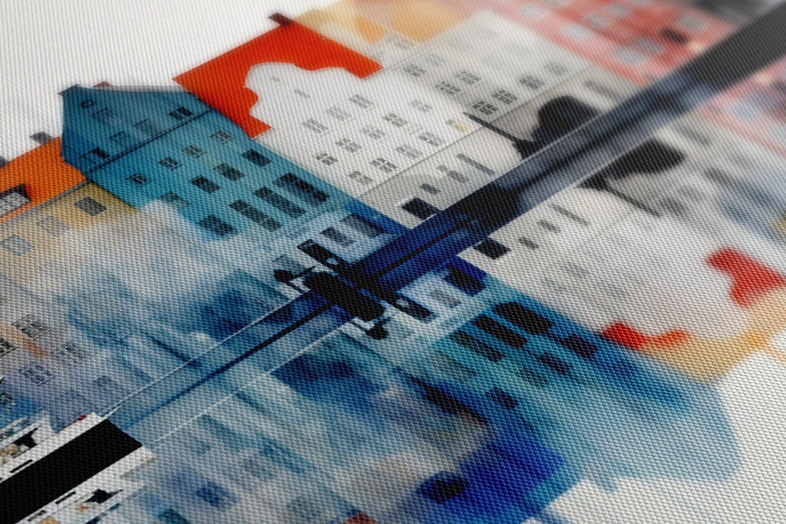 Copenhagen Denmark Nyhavn Harbor Abstract Skyline Watercolor Poster - Image 4