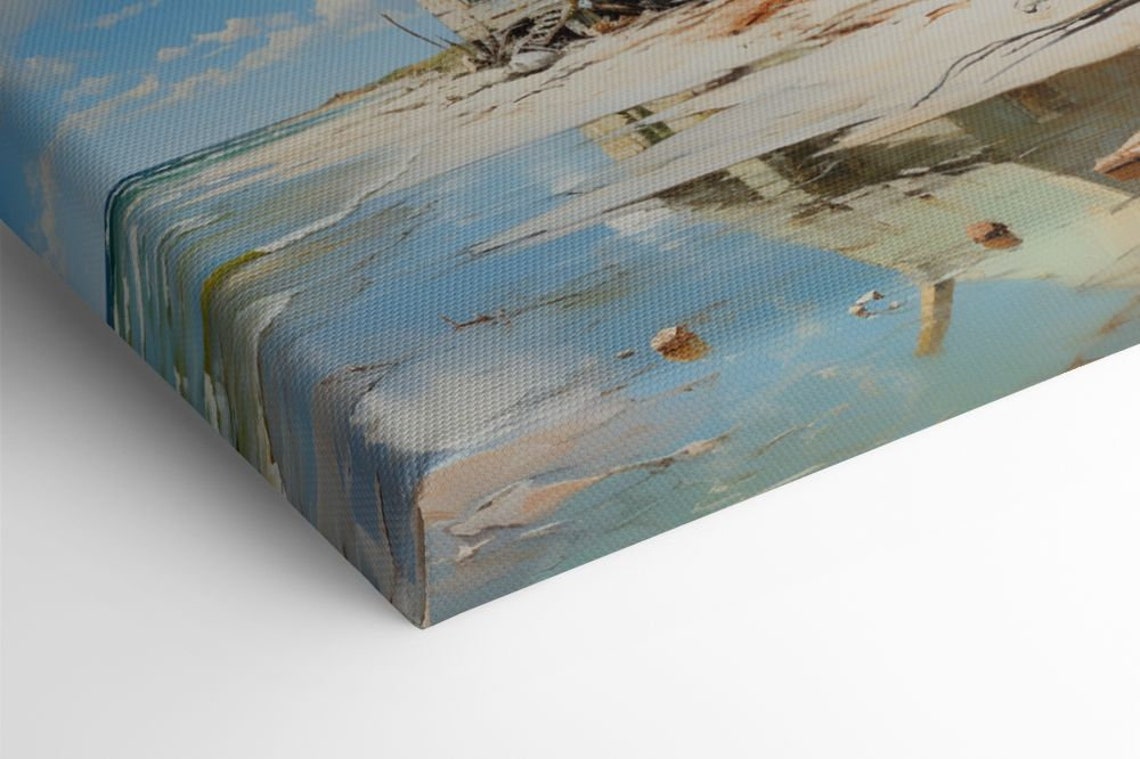Abandoned Beach House By Sea Mirror Tide Pool Coastal Art Poster - Image 2