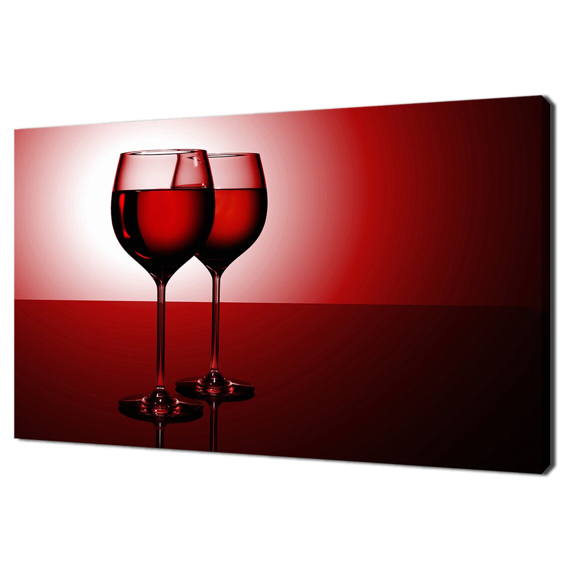Two Red Wine Glasses, Kitchen Pub Restaurant Decor