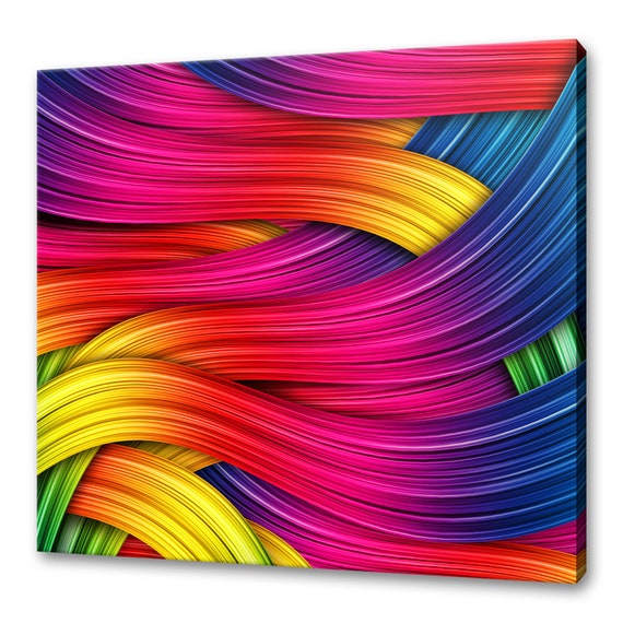 Colourful Rainbow Abstract Swirls Modern Design Home Decor Print Wall Art Picture
