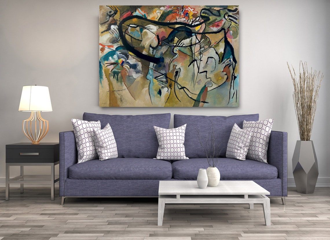 Wassily Kandinsky Composition V 1911 Classic Design Abstract Reproduction Print Wall Art - Image 2