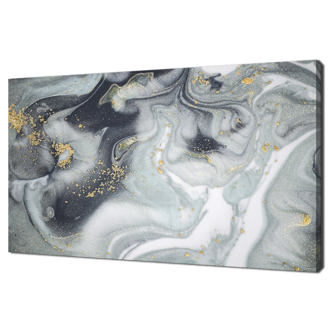 Grey Agate Swirls Modern Design Wall Art Print