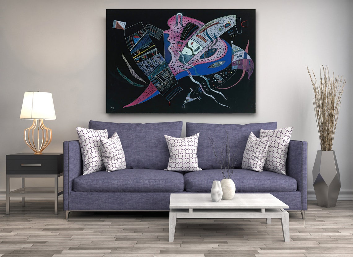 Wassily Kandinsky Concentr 1937 Abstract On Black Cosmic Shapes Poster - Image 2