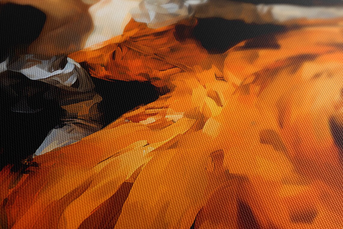 Elegant Lady in Burnt Orange Victorian Gown Fiery Fashion Art Poster - Image 2