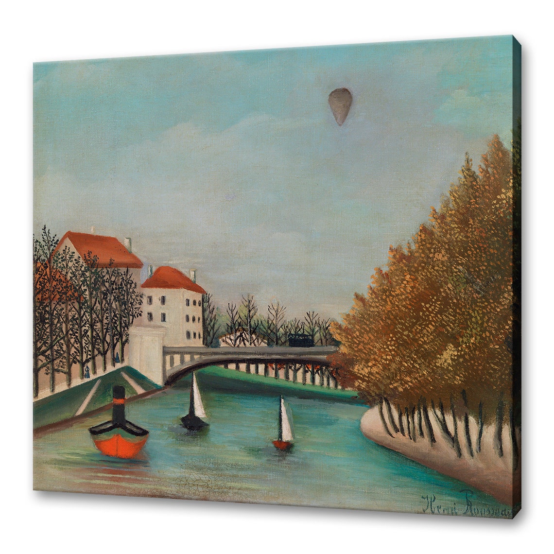 Henri Rousseau Pont De Sevres Bridge River Scene Naive Art Print