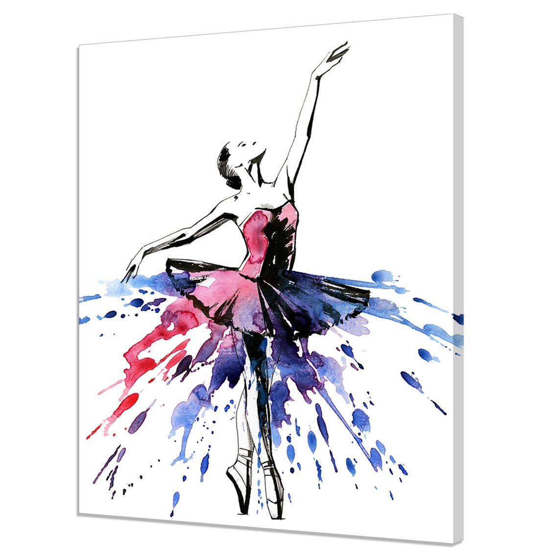 Beautiful Watercolour Paint Splatter Ballet Dancer Ballerina Modern Design Print Home Decor Wall Art Wall Hanging Picture