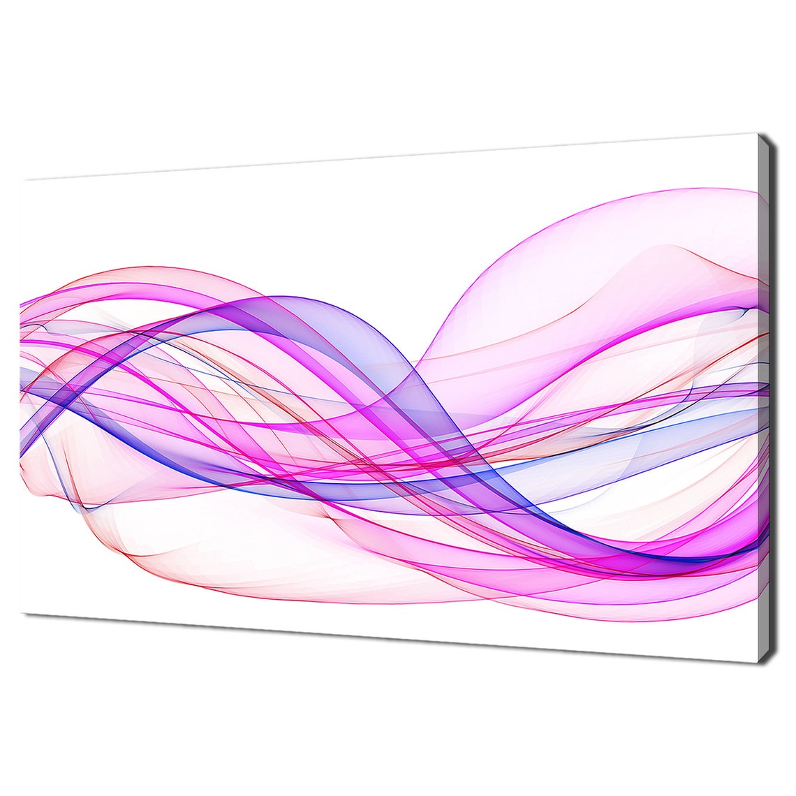 Abstract Pink Purple Blue Flowing Waves Minimalist Wall Art Poster