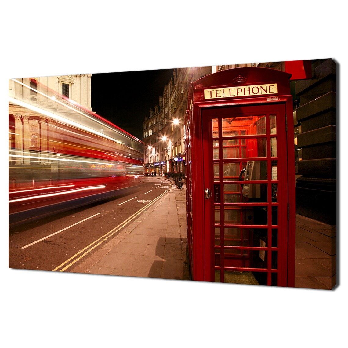 London Night Street View, St Paul's Cathedral Art Print
