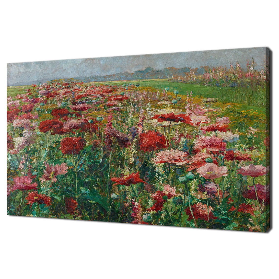 Blooming Poppy Flowers Field 1895 Vintage Oil Painting Of Poppies Flowers Print Floral Botanical Art Antique Fine Art Print