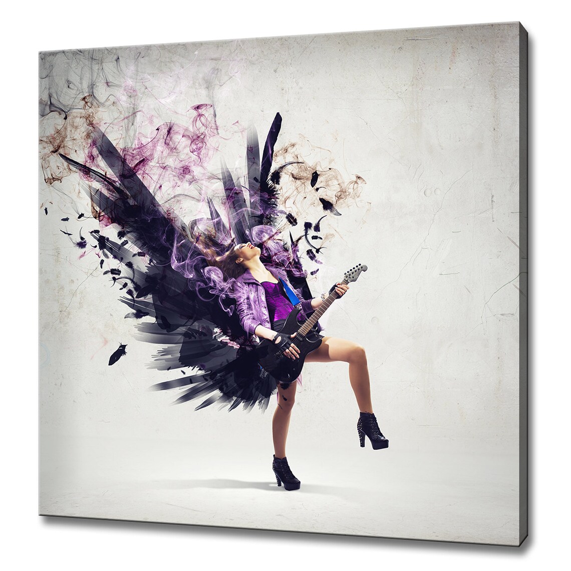 Rock Angel Girl Playing Electric Guitar Art Print