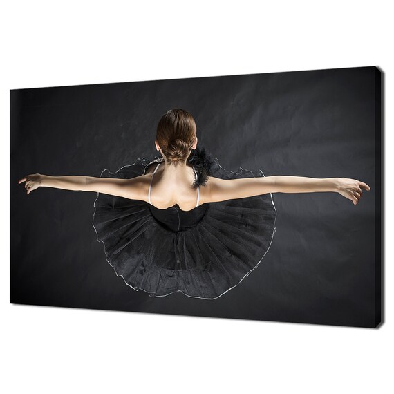 Ballerina in Black Dress, Modern Design Art Print