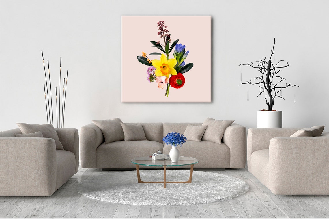 Minimal Spring Floral Arrangement Daffodil Ranunculus Art Print - Image 2