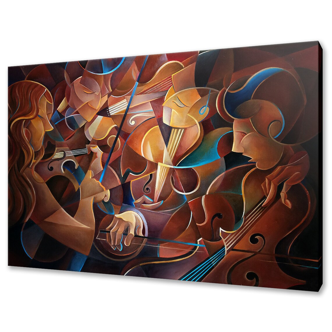 Group Of Musicians Cubism Art Print, Contemporary