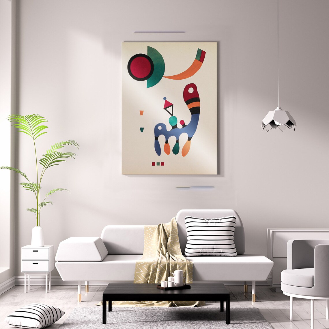 Wassily Kandinsky Colorful Biomorphic Abstract Shapes Cream Background Art Poster - Image 2