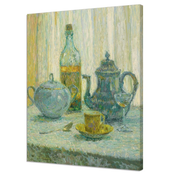 Still Life With Tea Pot And Cup 1917 Victorian Fine Art Print Vintage Oil Painting Of Still Life Print Antique Fine Art Wall Decor