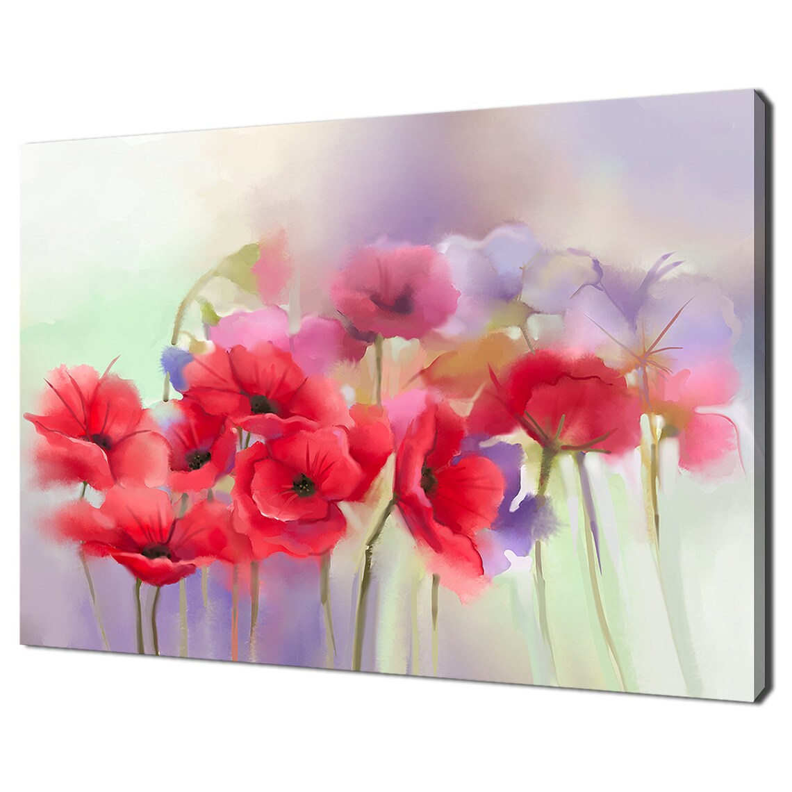 Watercolor Poppy Flowers, Modern Home Decor Art Print