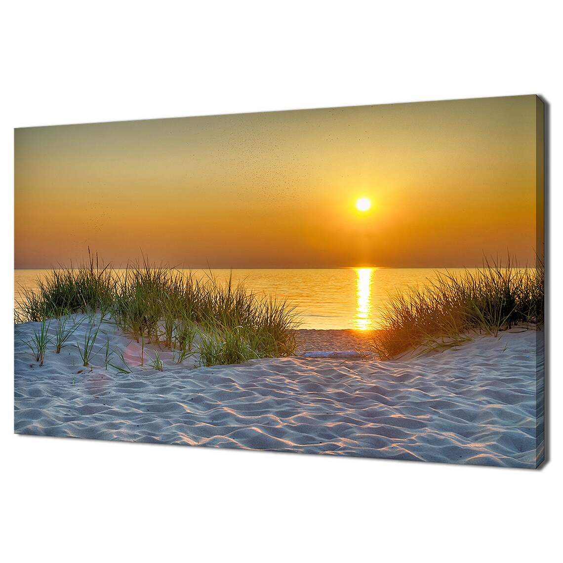 Sunset Over Michigan Lake Beach, Modern Art Print