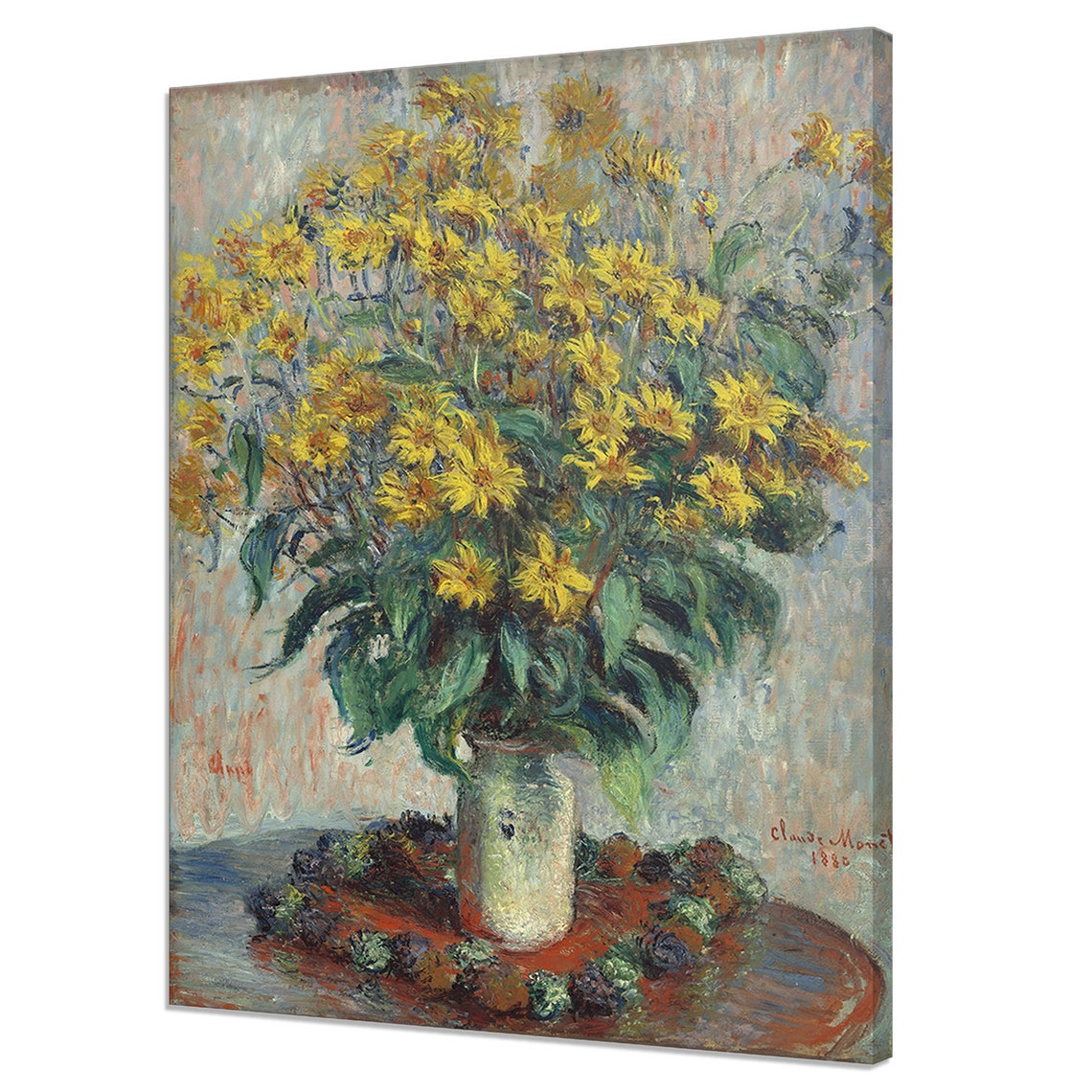 Claude Monet Jerusalem Artichoke Flowers 1880 Yellow Floral Poster