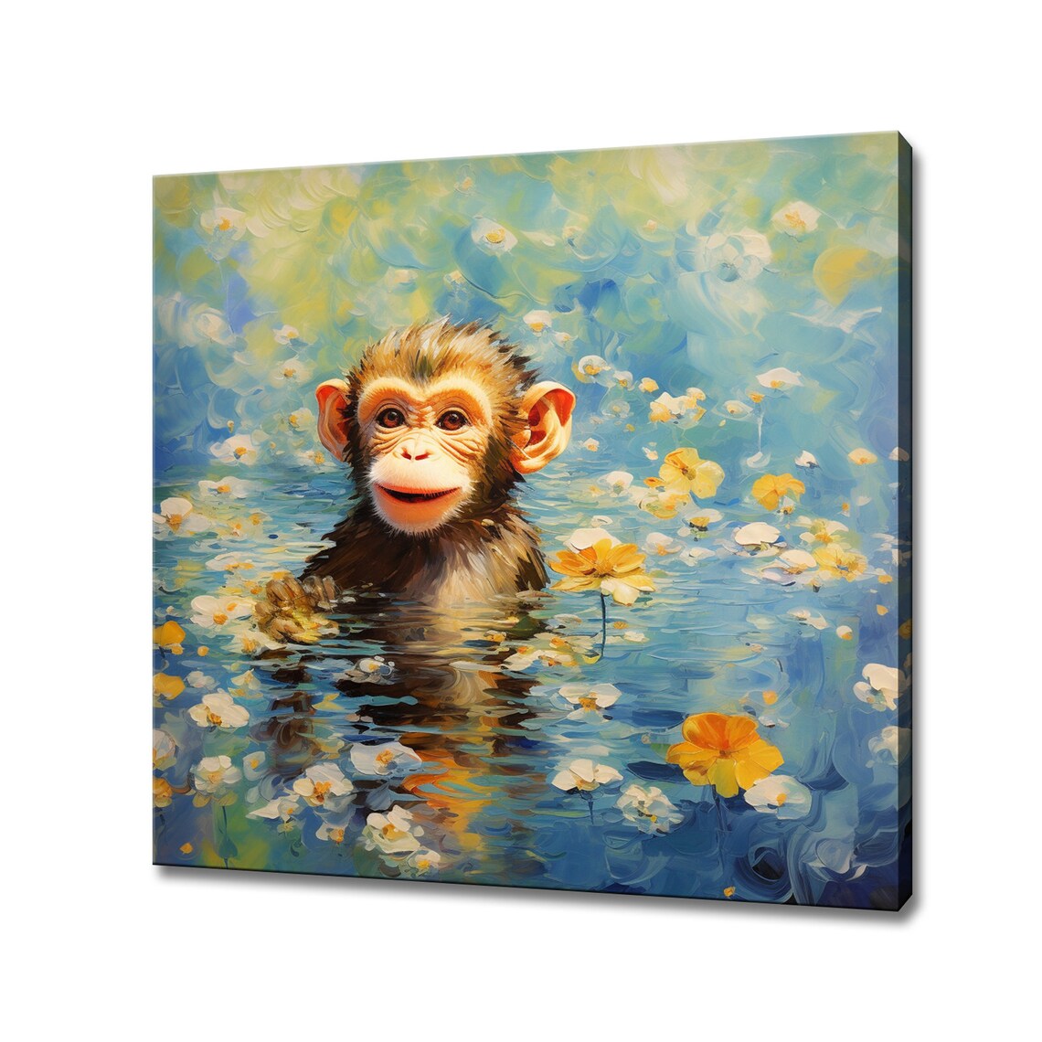 Monkey Having A Bath, Gift for Monkey Lover
