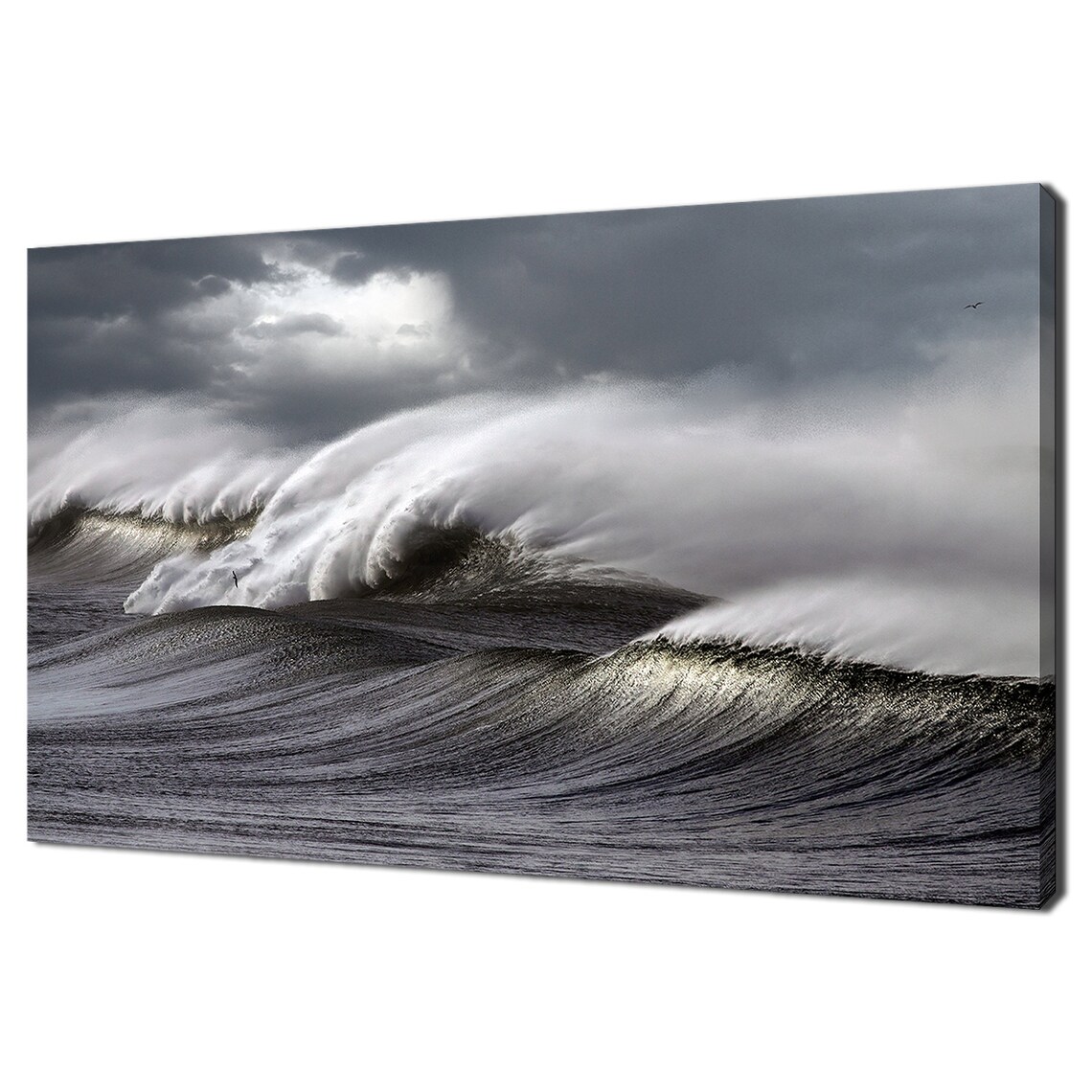 Stormy Ocean Waves, Modern Design Wall Art Print