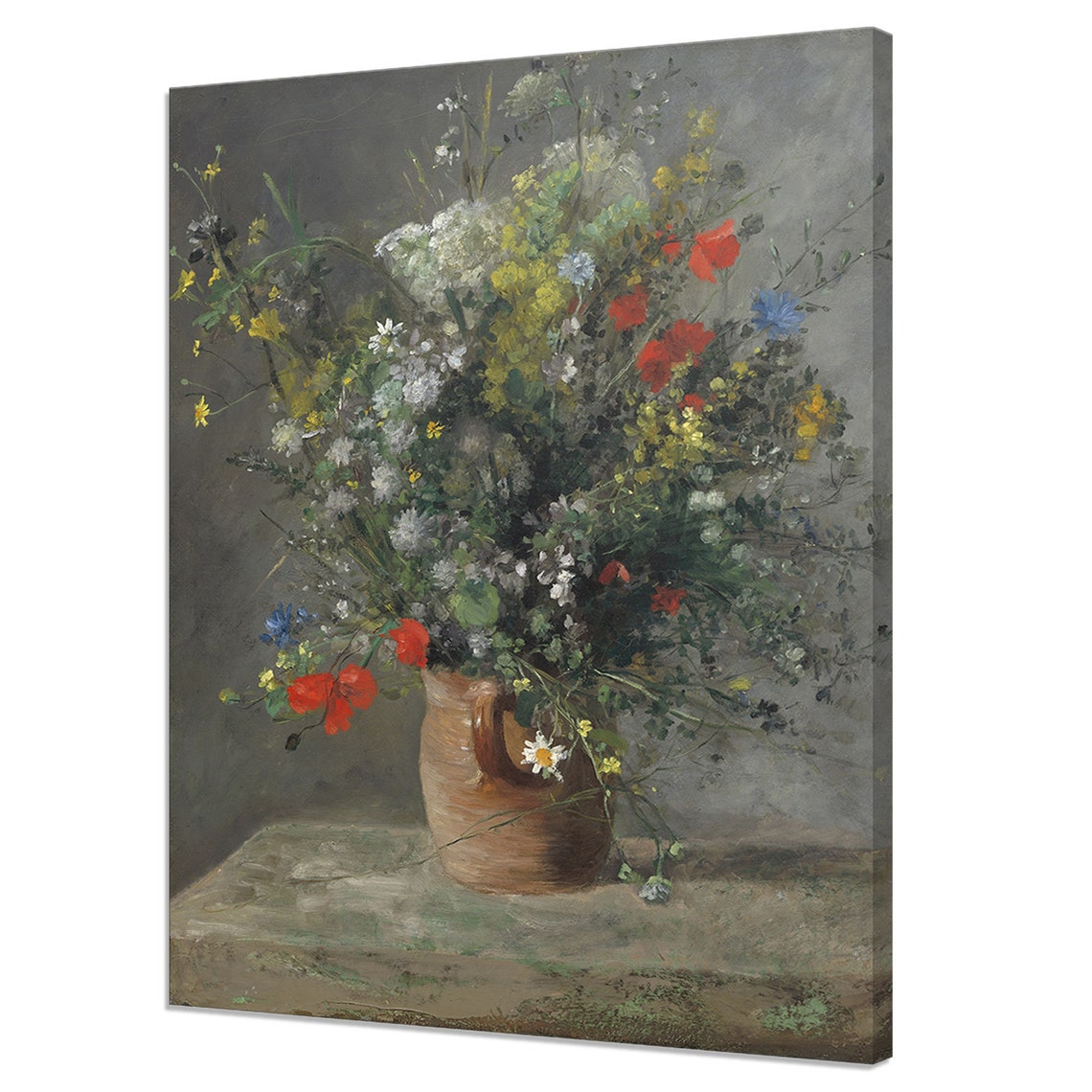 Pierre Auguste Renoir 1866 Wildflowers Still Life Vintage Print