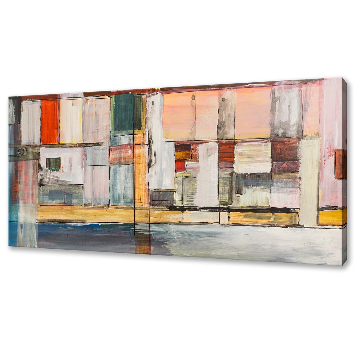 Colorful Geometric Abstraction Modern Block Art Print Wall Art