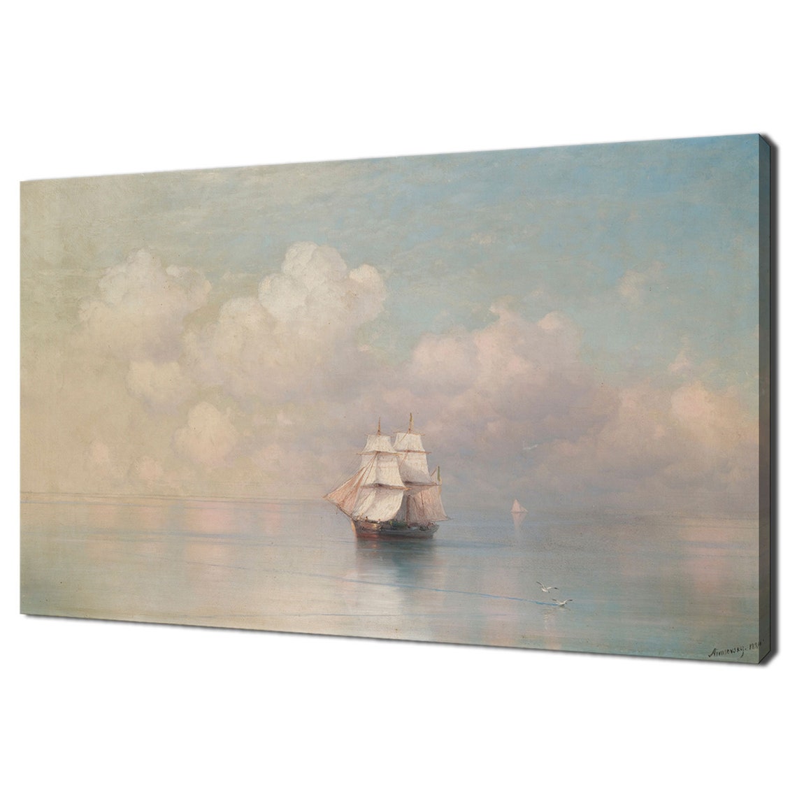 Aivazovsky Calm Seas Tall Ship Sailboat Classic Marine Art Poster