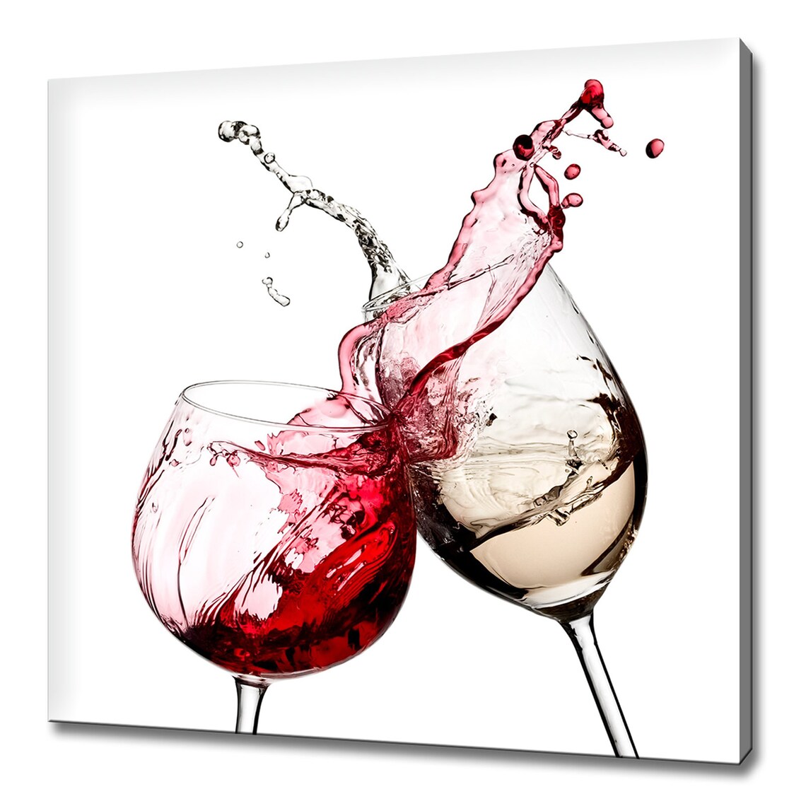 Red and White Wine Glasses, Modern Kitchen Art Print
