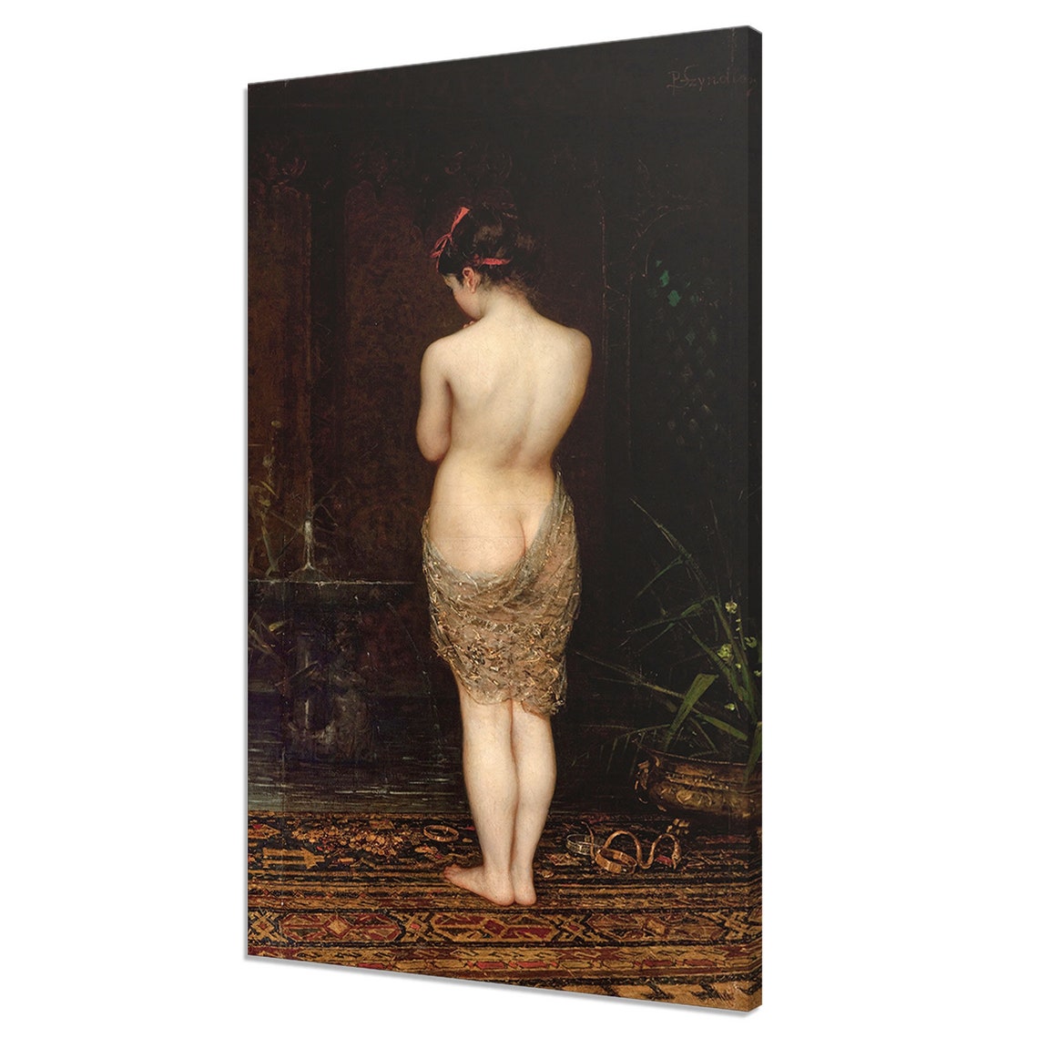 Portrait Of Bathing Girl 1881 1884 Vintage Portrait Painting Victorian Antique Female Portrait Fine Art Antique Fine Art