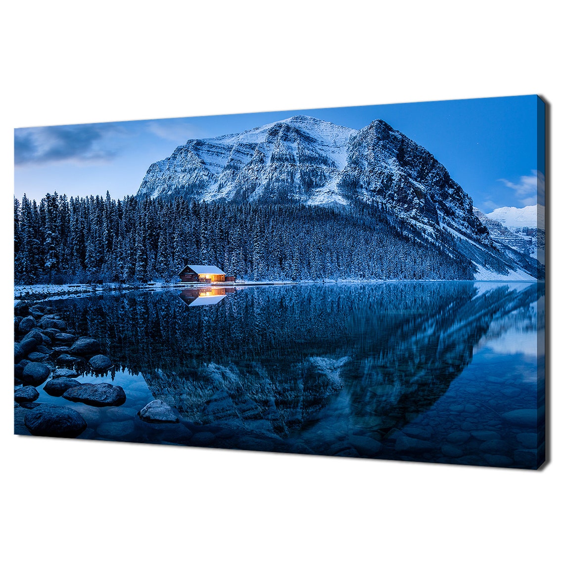 Blue Winter Morning At Lake Louise Canada Modern Design Decor Print Wall Art Picture
