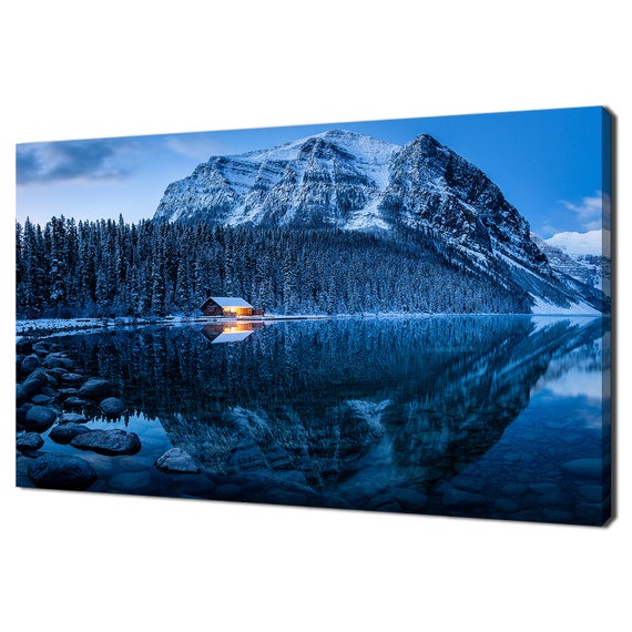 Blue Winter Morning At Lake Louise Canada Modern Design Decor Print Wall Art Picture