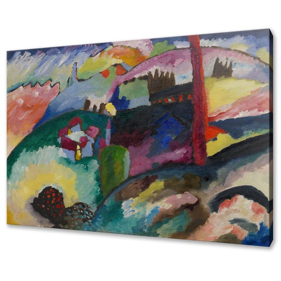 Wassily Kandinsky Landscape With Factory Chimney 1910 Classic Design Abstract Reproduction Print Wall Art