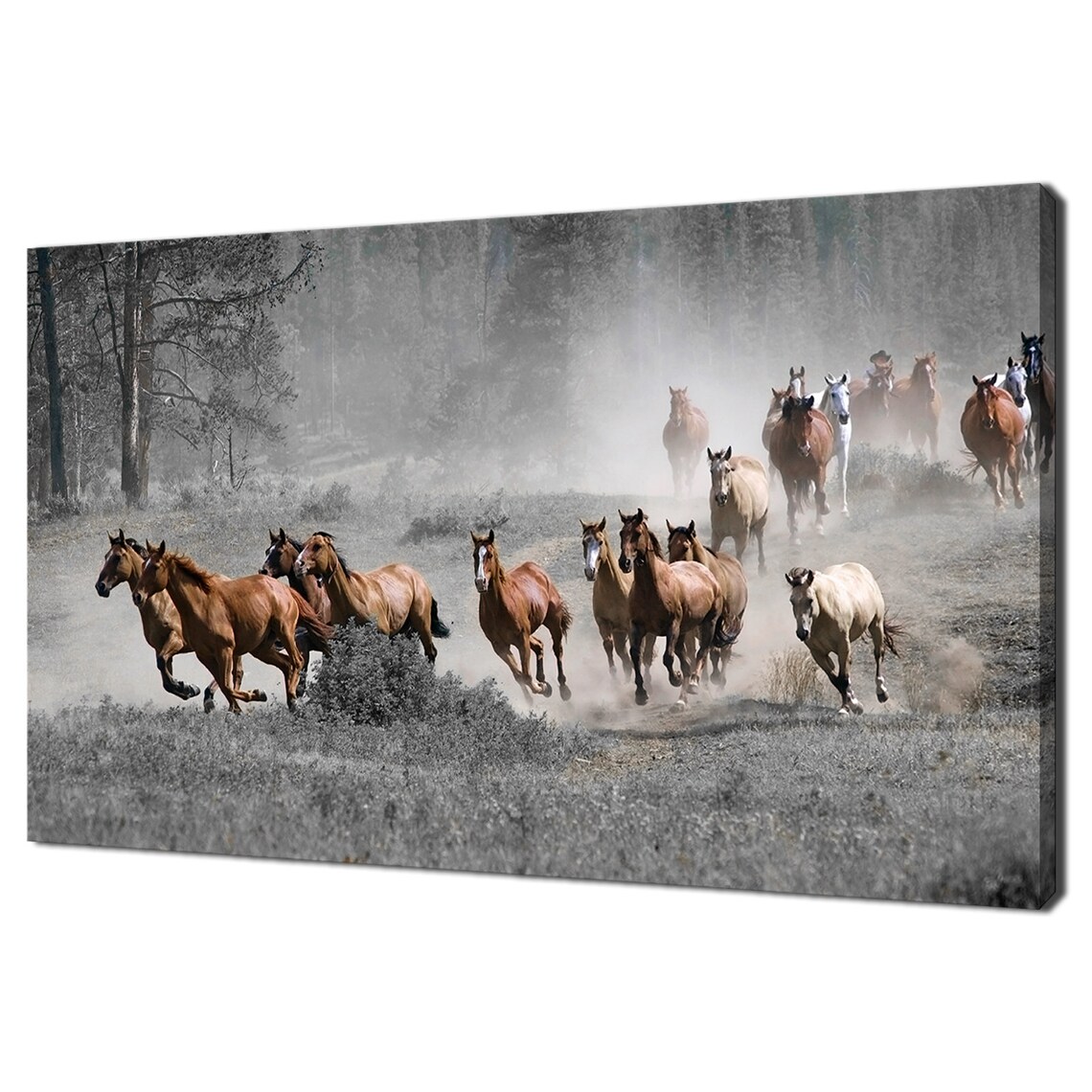 Galloping Horses Modern Design Wall Art Print