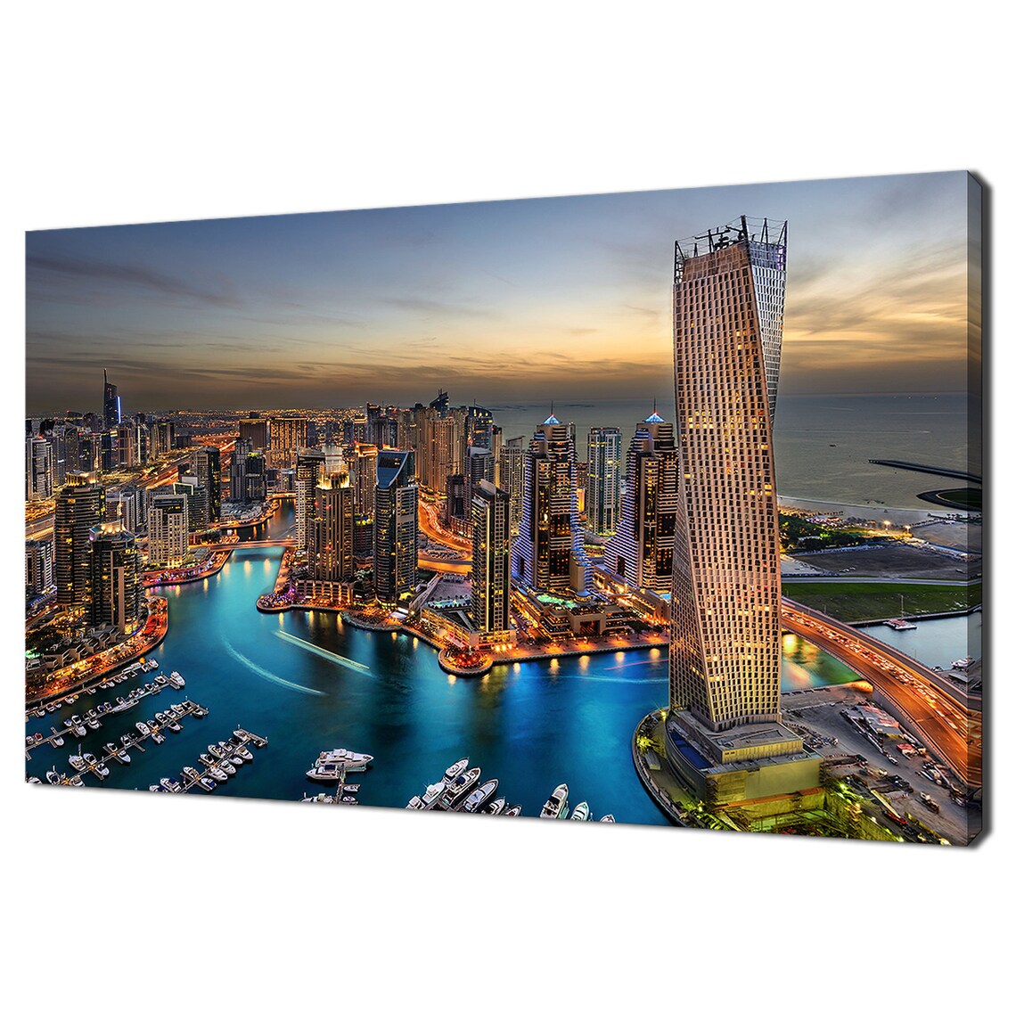 Dubai Marina Sunset Skyline Cityscape Art Print